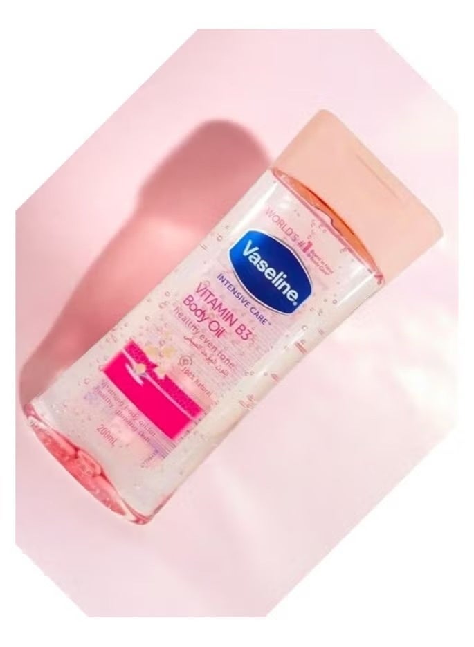 Vaseline Intensive Care Vitamin B3 Body Oil 200ml | Healthy Even Tone Glow | 100% Natural Oils | Deep Nourishing Moisturizer - Image 3