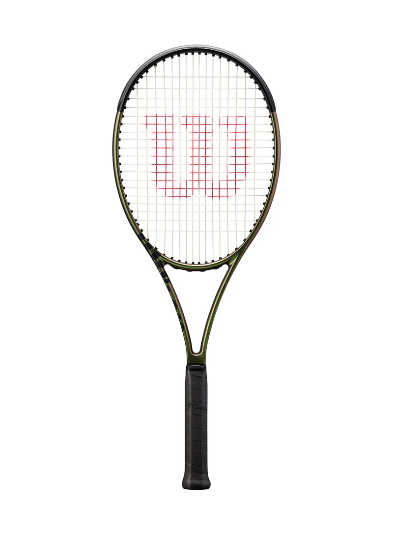 Wilson Blade 98 (16X19) V8 Tennis Racket, 16x19, Adults, Intermediate/ Advanced - Green/ Bronze/ Black