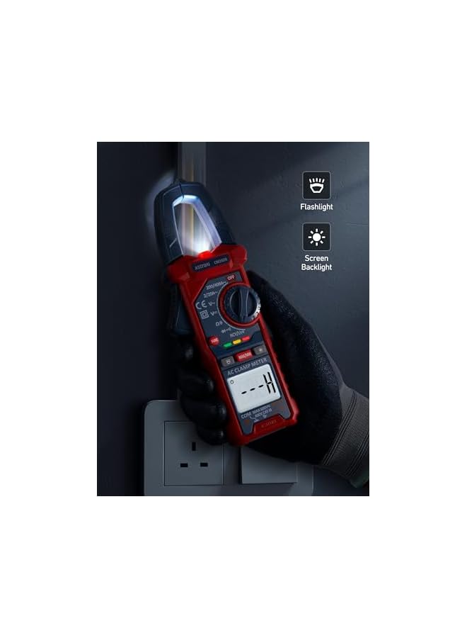 AstroAI Digital Clamp Meter Multimeter 2000 Counts Amp Voltage Tester Auto-ranging with AC/DC Voltage, AC Current, Resistance, Capacitance, Continuity, Live Wire Test, Non-Contact Voltage Detection