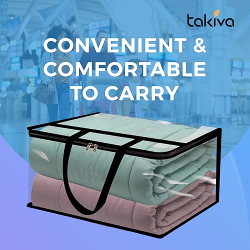 TAKIVA Transparent Plastic Clothes Storage Bag (Pack of 6) | Clothes Organiser for Wardrobe | Saree Covers with zip | Saree Organizer for Wardrobe | Saree Bags Storage | Saree Covers for Storage - Image 5