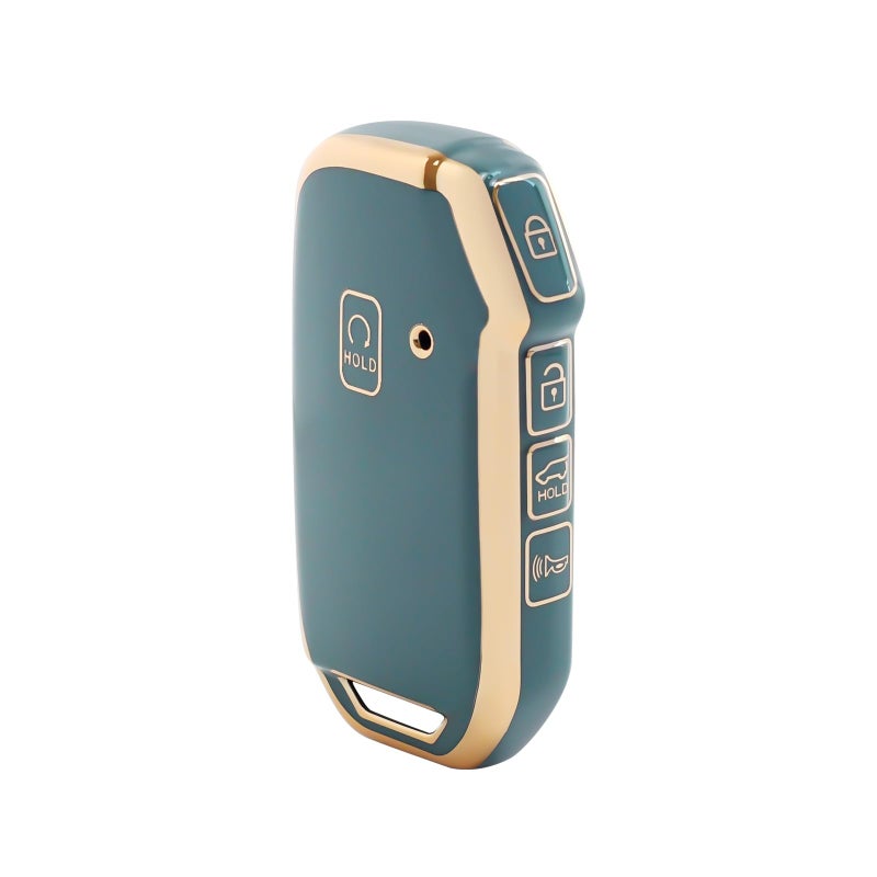 غطاء مفتاح OFFCURVE لكيا - غطاء خاص لحافظة مفتاح كيا سيد سيراتو فورت نيرو سيلتوس سورينتو سول سبورتاج تيليورايد K5 - ملحقات مفتاح ذكي بدون مفتاح - واقي مفتاح رمادي