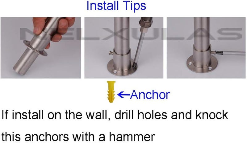 NELXULAS Stainless Steel Heavy Duty Closet Rod Holder,Shower Curtain Rod End Supports Socket,Flange Rod Holder Closet Pole,Adjustable Tightness Easy Installation (2 INCH, White) - Image 5