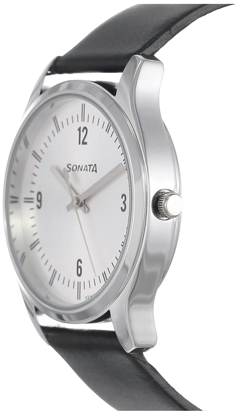 Sonata Essentials Analog Silver Dial Men's Watch-NN77082SL01W/NP77082SL01W - Image 2