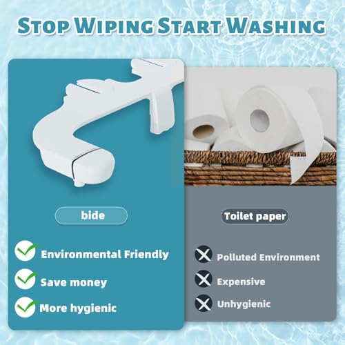 Aluan Ultra-Slim Bidet Attachment for Toilet – Non-Electric, Adjustable Dual Nozzle Fresh Water Spray for Rear & Feminine Wash, Self-Cleaning Design, One-Knob Control for Easy Use - Image 4