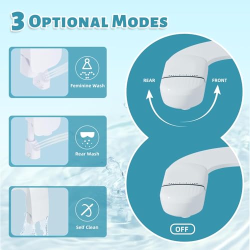 Aluan Ultra-Slim Bidet Attachment for Toilet – Non-Electric, Adjustable Dual Nozzle Fresh Water Spray for Rear & Feminine Wash, Self-Cleaning Design, One-Knob Control for Easy Use - Image 2