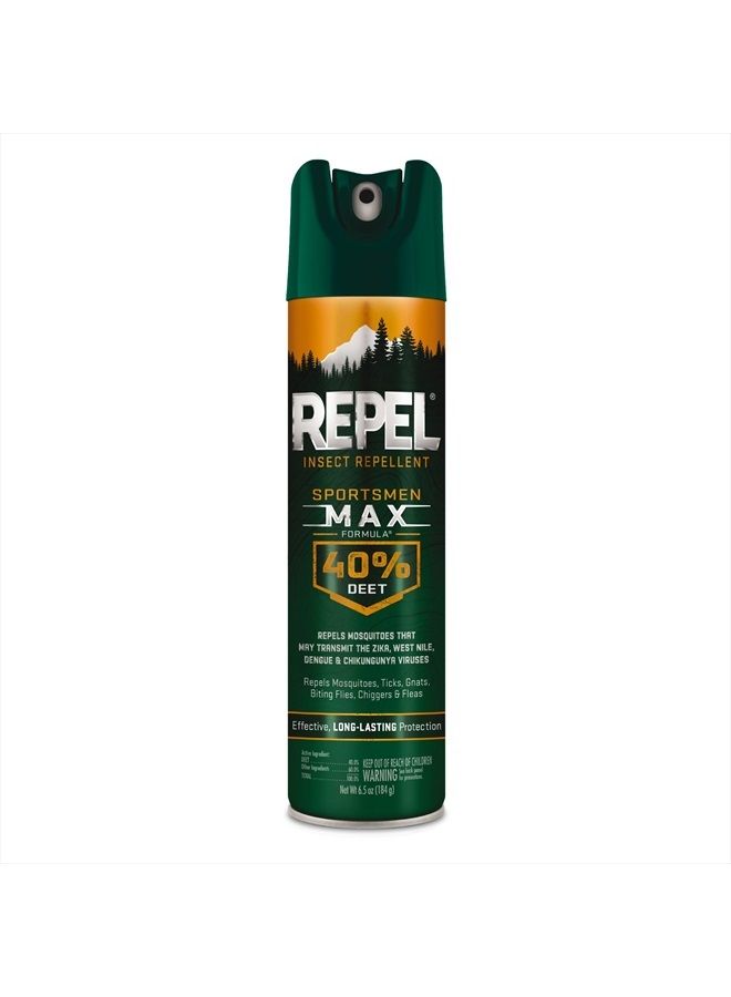 repel طارد الحشرات سبورتسمان ماكس فورميلا، يطرد البعوض، القراد، البعوض، الذباب العض، 40% DEET (رذاذ الأيروسول) 6.5 أونصة سائلة  - Image 1