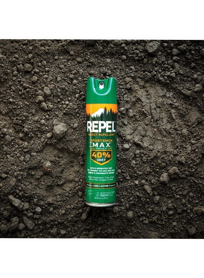 repel طارد الحشرات سبورتسمان ماكس فورميلا، يطرد البعوض، القراد، البعوض، الذباب العض، 40% DEET (رذاذ الأيروسول) 6.5 أونصة سائلة  - Image 5