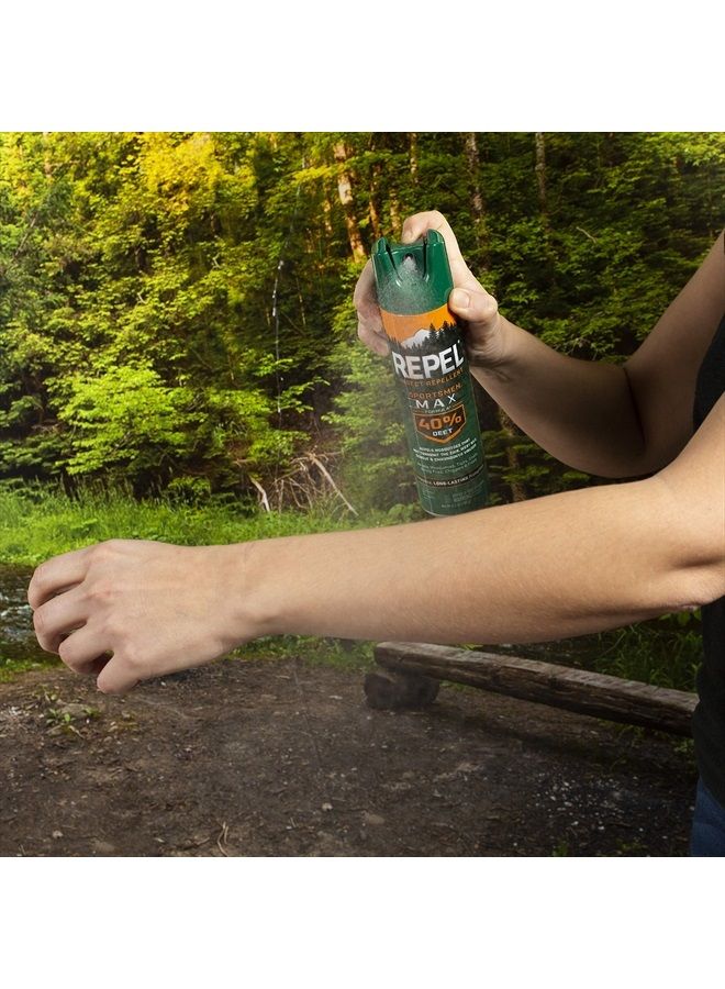 repel طارد الحشرات سبورتسمان ماكس فورميلا، يطرد البعوض، القراد، البعوض، الذباب العض، 40% DEET (رذاذ الأيروسول) 6.5 أونصة سائلة  - Image 3