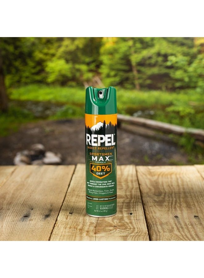 repel طارد الحشرات سبورتسمان ماكس فورميلا، يطرد البعوض، القراد، البعوض، الذباب العض، 40% DEET (رذاذ الأيروسول) 6.5 أونصة سائلة  - Image 4