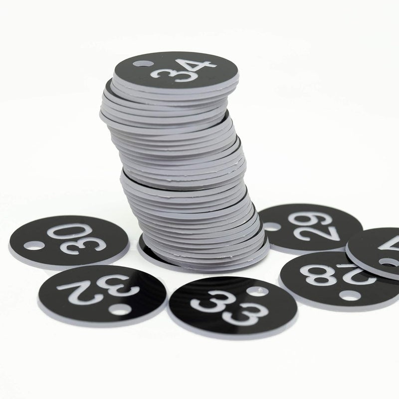 Excefore Plastic Id Number Tags, Engraved Tags Key Tags Without Key Rings For Locker Dorm Hotel Bar Restaurant Club Restaurant Table Numbers (1-50, Black) - Image 5