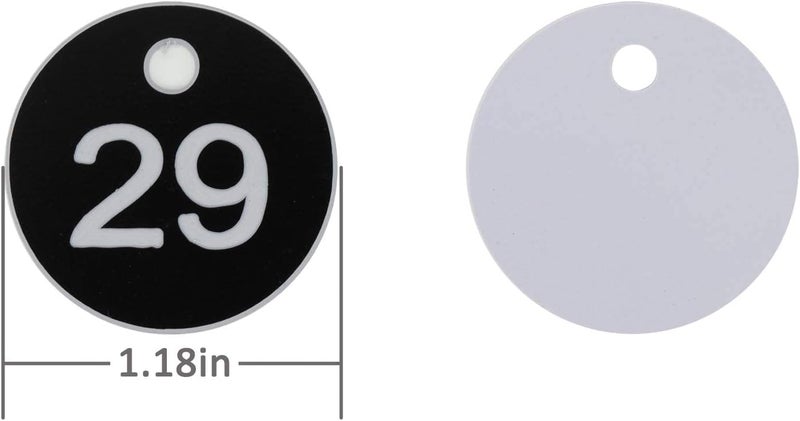 Excefore Plastic Id Number Tags, Engraved Tags Key Tags Without Key Rings For Locker Dorm Hotel Bar Restaurant Club Restaurant Table Numbers (1-50, Black) - Image 2