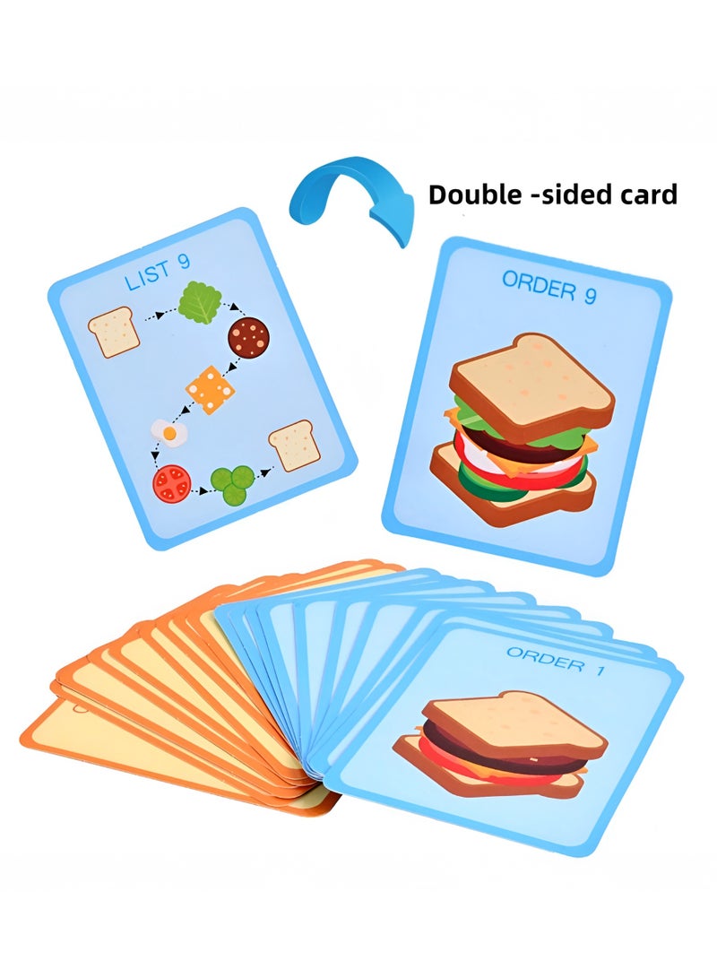 Kids Sandwich Simulation Food Matching Game Montessori Educational Wooden Stacking Toys - Image 3