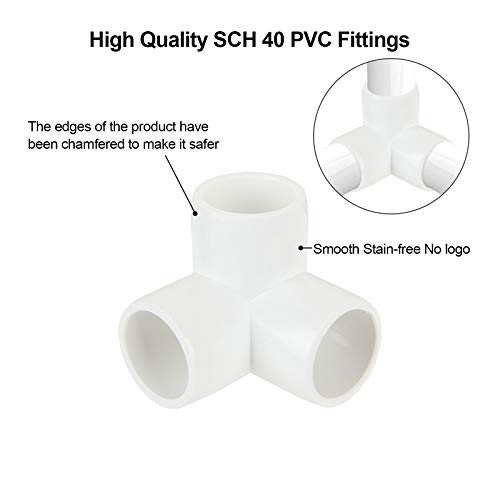 MIVIDE 24Pack PVC 1/2 Inch 3 Way Elbow Fittings, White, SCH40 PVC Pipe Fittings, Furniture Grade, UV & Impact Resistant - Image 5