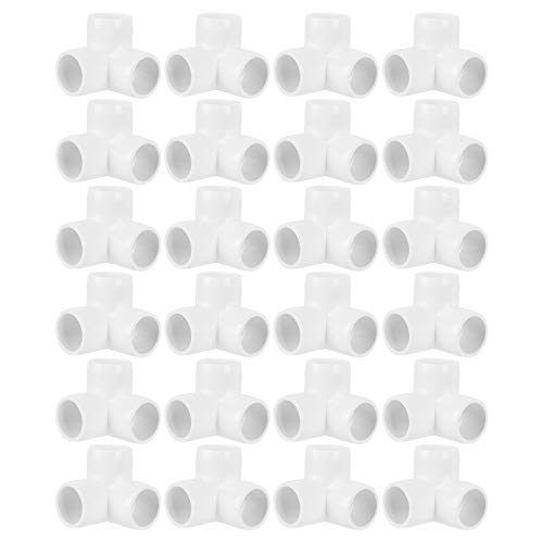 MIVIDE 24Pack PVC 1/2 Inch 3 Way Elbow Fittings, White, SCH40 PVC Pipe Fittings, Furniture Grade, UV & Impact Resistant - Image 1