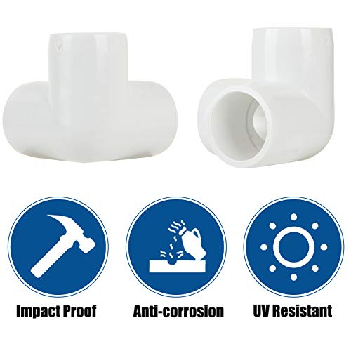 MIVIDE 24Pack PVC 1/2 Inch 3 Way Elbow Fittings, White, SCH40 PVC Pipe Fittings, Furniture Grade, UV & Impact Resistant - Image 4