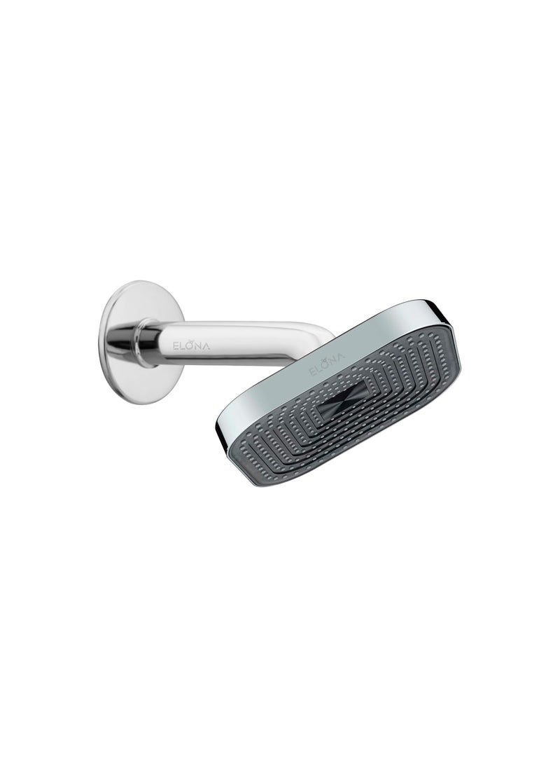 ELONA ELONA ABS Square Rain Shower Head WallMounted Overhead Shower with Adjustable Arm HighPressure Performance and Stylish Chrome Finish for a Good Bathing Experience 