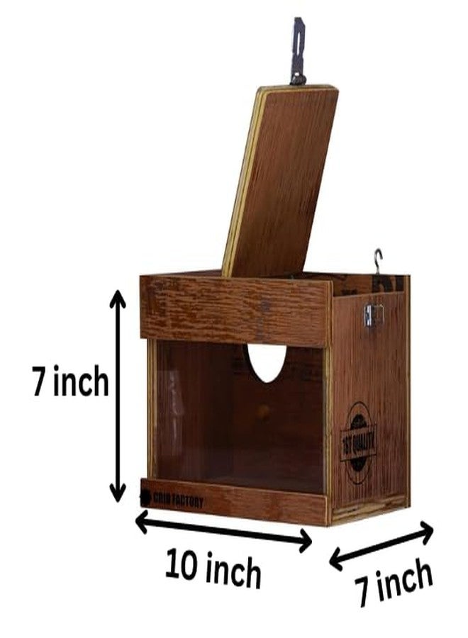CRIB FACTORY CRIBFACTORY | WOOODEN BREEDING Box for Budgies | ONE Side Transparent | 10x7x7 INCH - Image 2