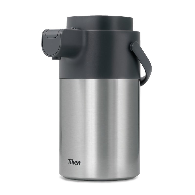 Tiken Tiken Airpot Coffee Dispenser with Pump - 102oz/3L Thermal Coffee Carafes for Hot Beverage - Stainless Steel Insulated Coffee Thermos Carafe, Silver  - Image 1
