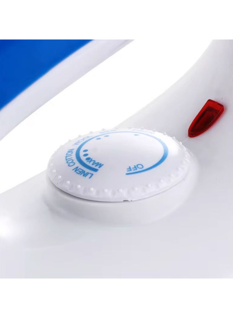 SOVIO Deluxe Dry Iron, Non-Stick Coating Plate, Light Weight, Adjustable Temperature, Dry iron, Pilot Light Indicator, Overheat Protection, 1000W, S-2003A White/BLUE  - Image 2