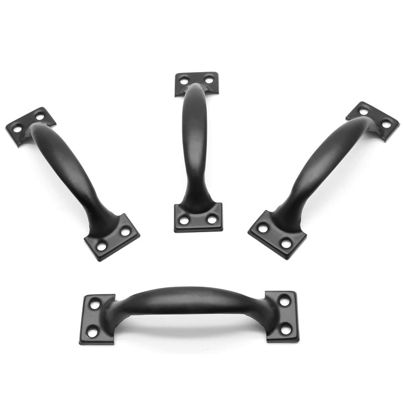 Jersvimc 4 Inch Matte Black Cabinet Handles - 4Pcs Metal Drawer Pulls for Rustic Dresser & Cupboard - Image 2