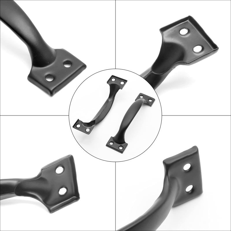 Jersvimc 4 Inch Matte Black Cabinet Handles - 4Pcs Metal Drawer Pulls for Rustic Dresser & Cupboard - Image 4
