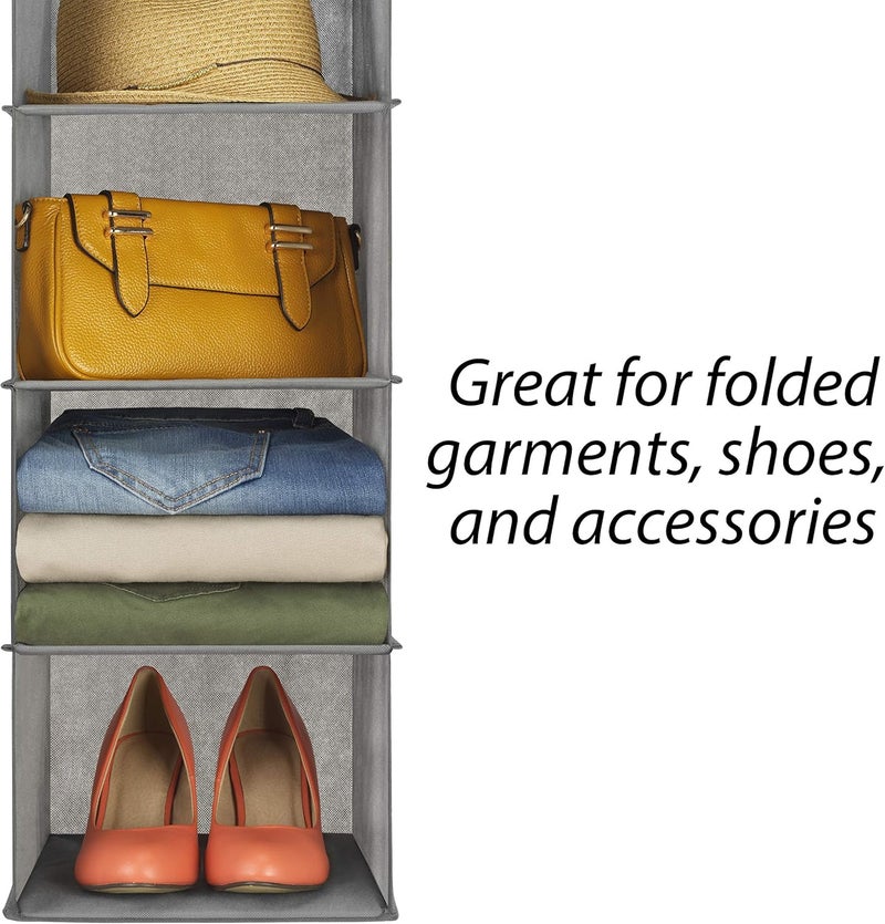 Whitmor Generic 6536-300-Grey 5 Section Closet Organizer - Hanging Shelves With Sturdy Metal Frame (Pack of 2) - Image 3