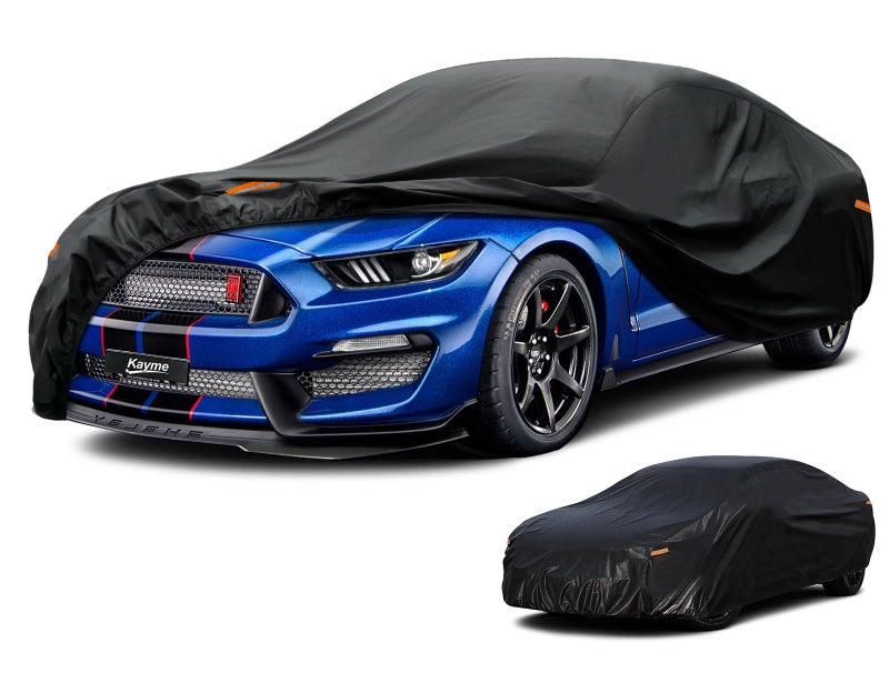 Kayme 10 Layers Coupe Car Cover Waterproof All Weather See Vehicle Size Chart for Accurate Fit Heavy Duty Full Exterior Cover for Automobiles Sun Rain Snow UV Protection Size C4 See Size Chart - Image 2