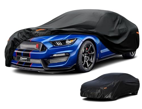 Kayme 10 Layers Coupe Car Cover Waterproof All Weather See Vehicle Size Chart for Accurate Fit Heavy Duty Full Exterior Cover for Automobiles Sun Rain Snow UV Protection Size C4 See Size Chart - Image 1