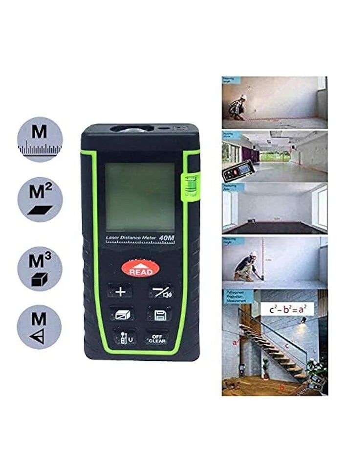 PROMASS SW-T40 Digital Laser Rangefinder 40M Distance Meter Tape Measure Area Volume  - Image 5