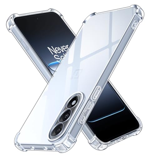 Lustree Silicone Case Perfect Fitting Hybrid Edge to Edge Bumper Side Protection Transparent Back Cover for OnePlus Nord 5 -Transparent - Image 1