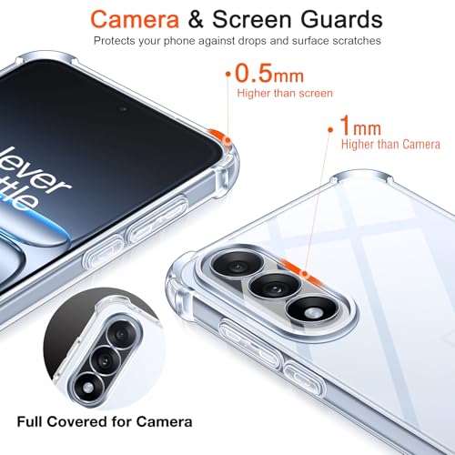 Lustree Silicone Case Perfect Fitting Hybrid Edge to Edge Bumper Side Protection Transparent Back Cover for OnePlus Nord 5 -Transparent - Image 3