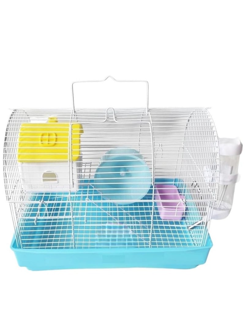 vsell24 Two Stage Small Animal Cages With Toys For Hamster Chinchilla Gerbil And Mouse With Accessories 33X23X26Cm  - Image 1