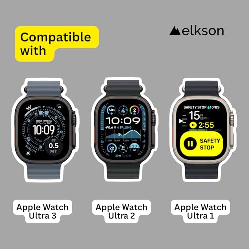 elkson Band Case for 49mm Apple Watch Ultra 3/2/1 with Screen Protector Tempered Glass, Quattro Pro Series Rugged for iWatch Strap, Military Grade Durable Protective Bumper Cover, Starlight - Image 2