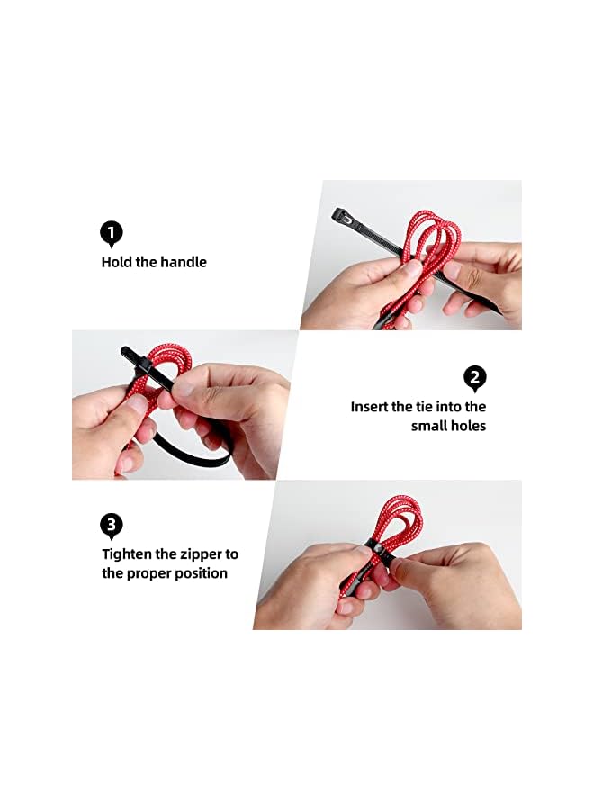 PROMASS promass 100Pcs Heavy Duty Industrial 14Inch Zip Toes,Releasable Black Cable Ties, Nylon Adjustable Tie wrap,Reusable Zip Toes Tie Straps For Garden Plant Secure Vine, Home, Office Use  - Image 4