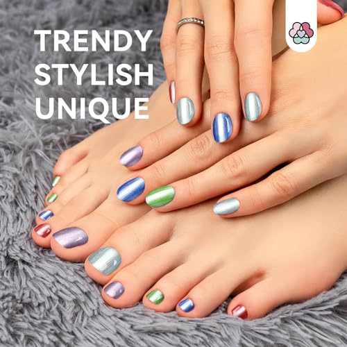 SAVILAND Metallic Nail Polish with Base and Top Coat Chrome Nail Polish Set 122 Colors Mirror Glitter Holographic Silver Pink QuickDry Nail Polish for Fingernail French Manicure Art DIY Gift - Image 3
