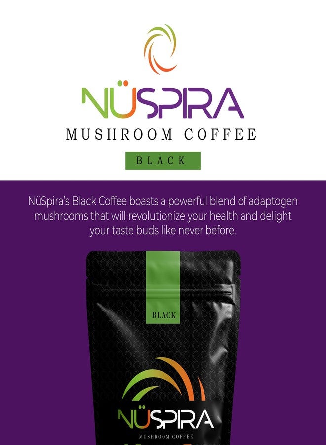 NuSpira NüSpira - Black Mushroom Coffee - 6 Adaptogen Mushrooms for Brain Clarity, Gut Health & Immune Support - Lower-Caffeine Alternative - 30 Servings - Image 3
