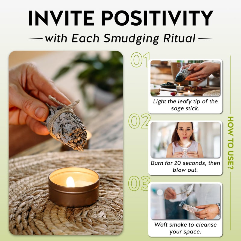 Alternative Imagination California White Sage Smudge Sticks - 3-Pack of 7-Inch Bundles for Home Cleansing,Energy Clearing, Meditation, Witchcraft, Spiritual Gifts,Altar & Smudging-Packaged in The USA - Image 4