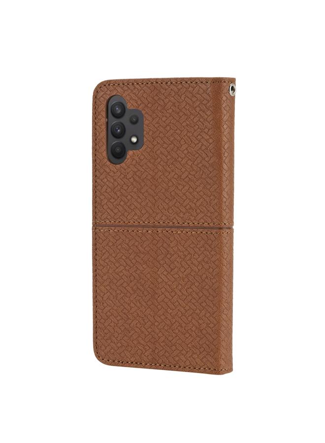 اس-توب جراب لهاتف Samsung Galaxy A32 5G مصنوع من جلد البولي يوريثان مع خياطة منسوجة مغناطيسية أفقية مع حامل وفتحات للبطاقات ومحفظة وحبل - Image 3