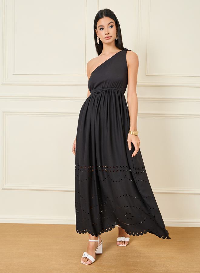 Styli Asymmetric Eyelet Dress  - Image 1