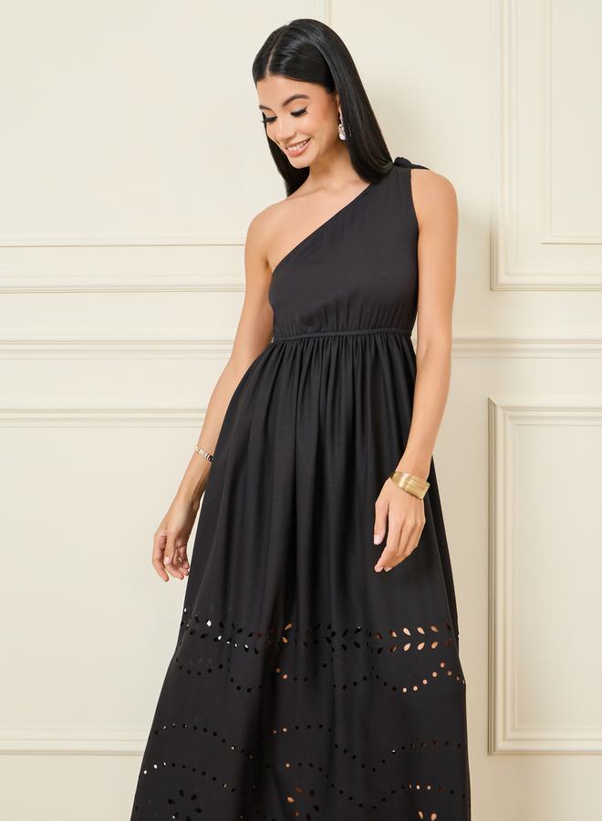 Styli Asymmetric Eyelet Dress  - Image 2