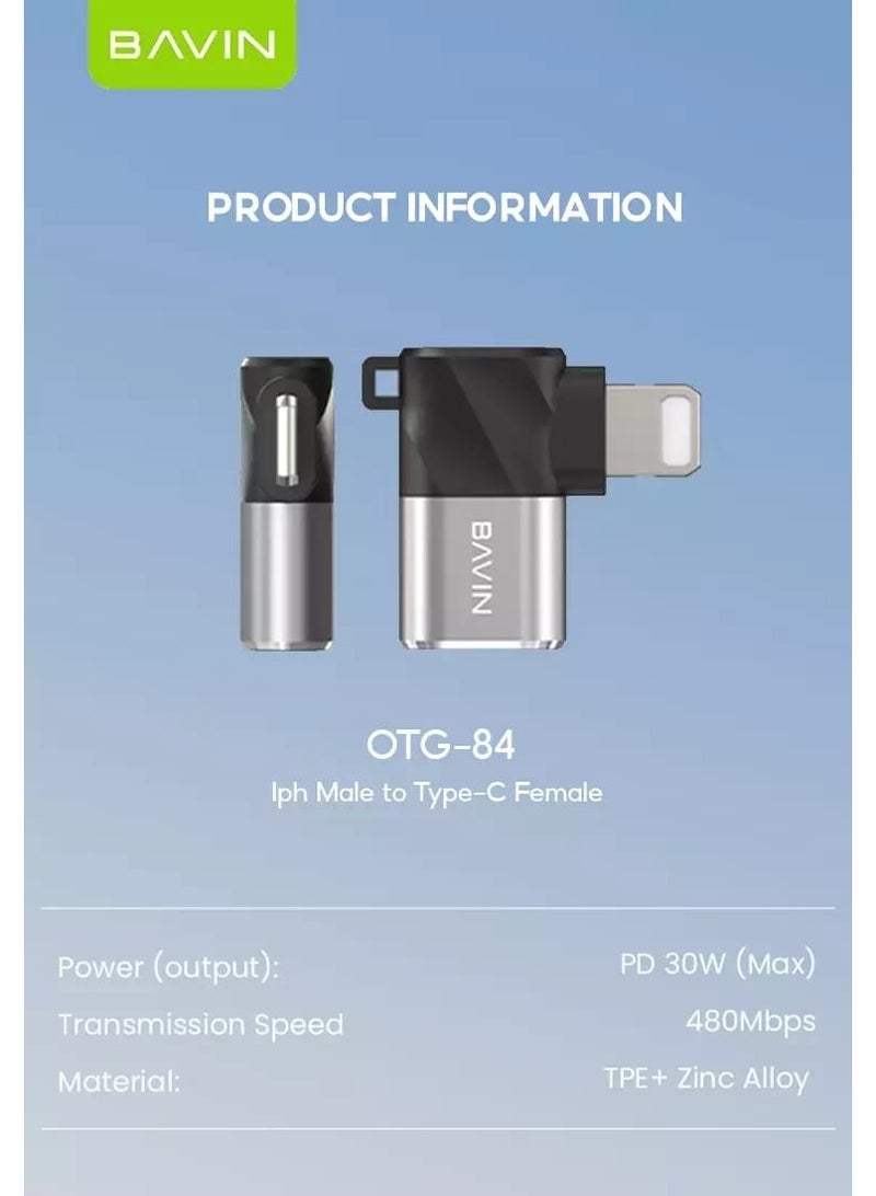 Bavin OTG-84 Fast Charging Portable Mini Multi-System Adapter Compatible with iPhone Supports 480Mbps Transfer - Image 4