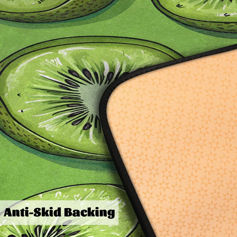 Kiwi Fruit Kitchen Rug, Non Slip Low-Profile Kitchen Floor Mat, Cute Kiwi Absorbent Washable Runner Rug, Home Decor Farmhouse Kitchen Mat, 20 x 39 Inch - Image 4