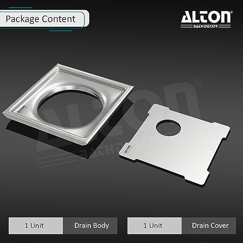 ALTON ALD1005, SS-304 Grade, 5x5 INCH Cut, Bathroom Grating Square Floor Drain Jali, Matte - Image 4