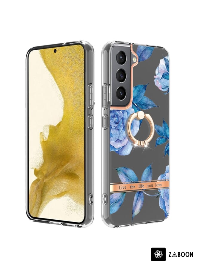 Zaboon Protective Case For Samsung Galaxy S23 5G Flowers and Plants Series IMD TPU  with Ring Holder - Image 1