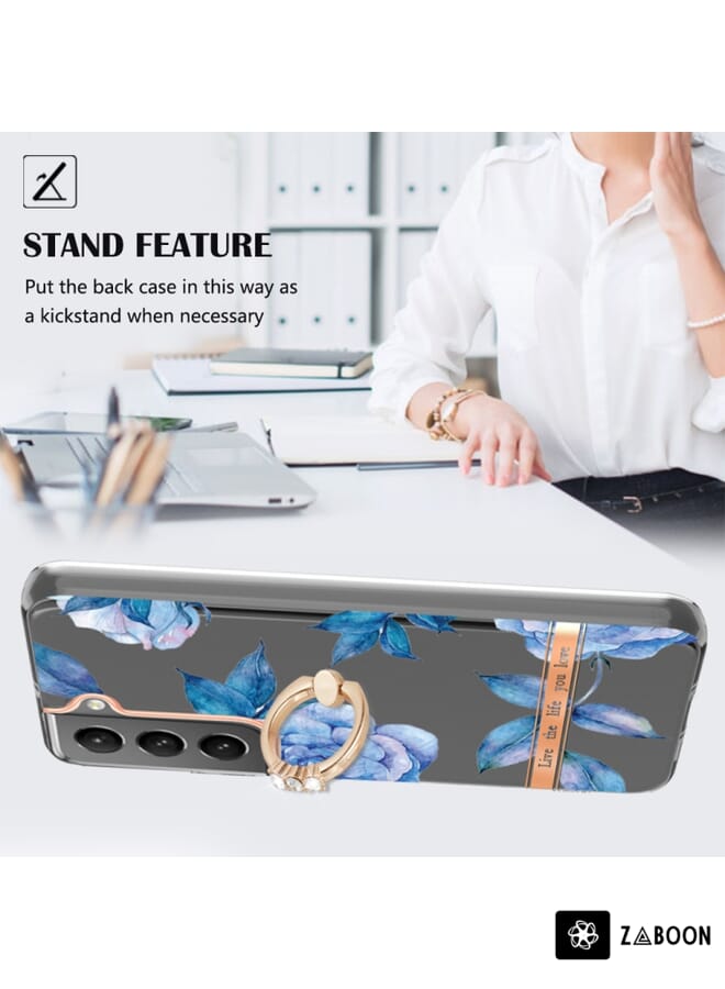 Zaboon Protective Case For Samsung Galaxy S23 5G Flowers and Plants Series IMD TPU  with Ring Holder - Image 2
