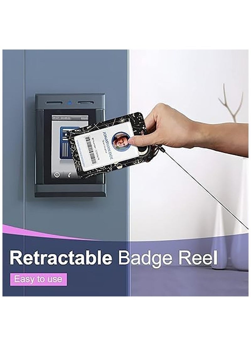 Generic - Badge Holder ID Badge Holder with Lanyard and Retractable Badge Reel Clip Card Protector with Badge Reel Retractable Heavy Duty Card Protector for Office ID Driver's License - Image 1