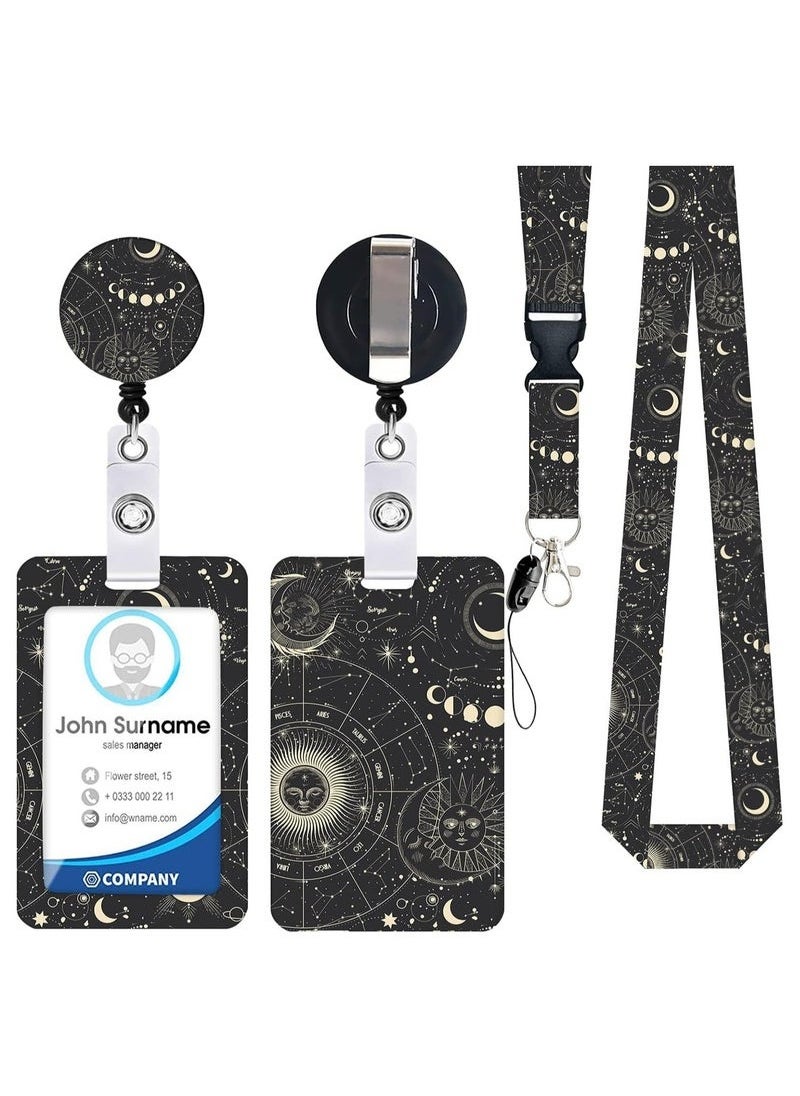 Generic - Badge Holder ID Badge Holder with Lanyard and Retractable Badge Reel Clip Card Protector with Badge Reel Retractable Heavy Duty Card Protector for Office ID Driver's License - Image 1