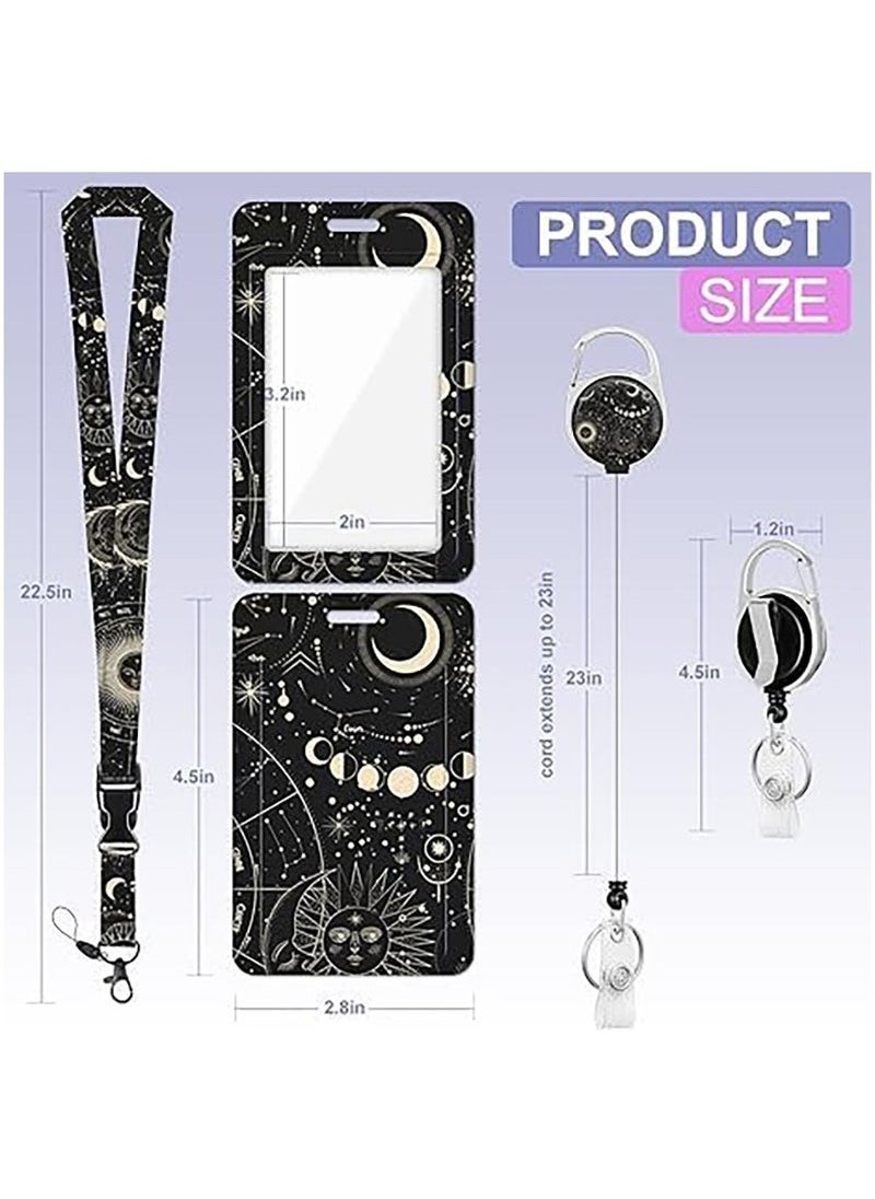 Generic - Badge Holder ID Badge Holder with Lanyard and Retractable Badge Reel Clip Card Protector with Badge Reel Retractable Heavy Duty Card Protector for Office ID Driver's License - Image 1