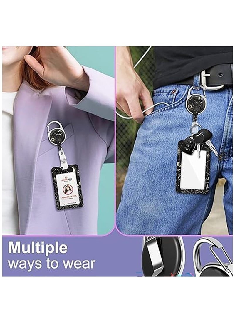 Generic - Badge Holder ID Badge Holder with Lanyard and Retractable Badge Reel Clip Card Protector with Badge Reel Retractable Heavy Duty Card Protector for Office ID Driver's License - Image 1