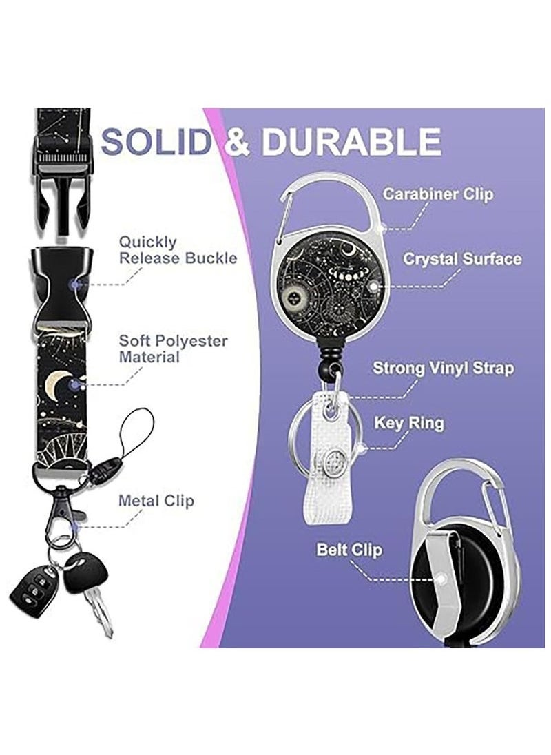 Generic - Badge Holder ID Badge Holder with Lanyard and Retractable Badge Reel Clip Card Protector with Badge Reel Retractable Heavy Duty Card Protector for Office ID Driver's License - Image 1